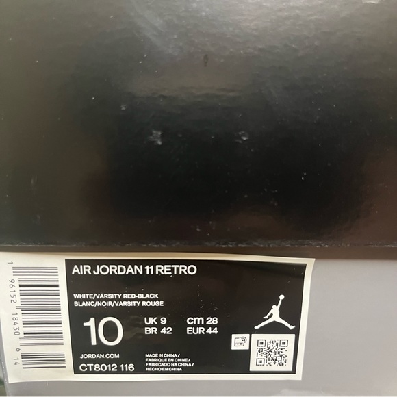 New Nike Air Jordan Retro 11 Cherry Red White Mens Size 10 CT8012-116 New In Box - Picture 10 of 10